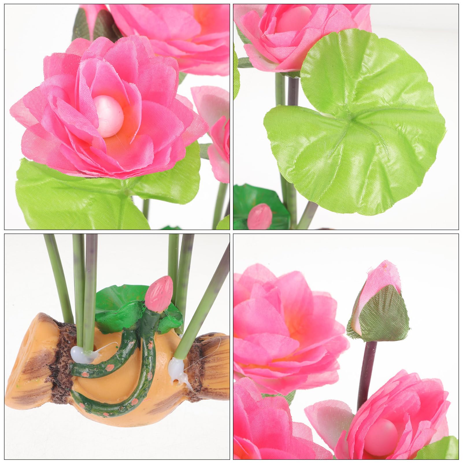 YARNOW 4 Pièces Ornements De Lotus Racine De Lotus Boîte Réservoir Usine Décorations D'aquarium Plante Artificielle pour Aquarium Fausse Herbe D'aquarium Décor De Récif Corallien Résine
