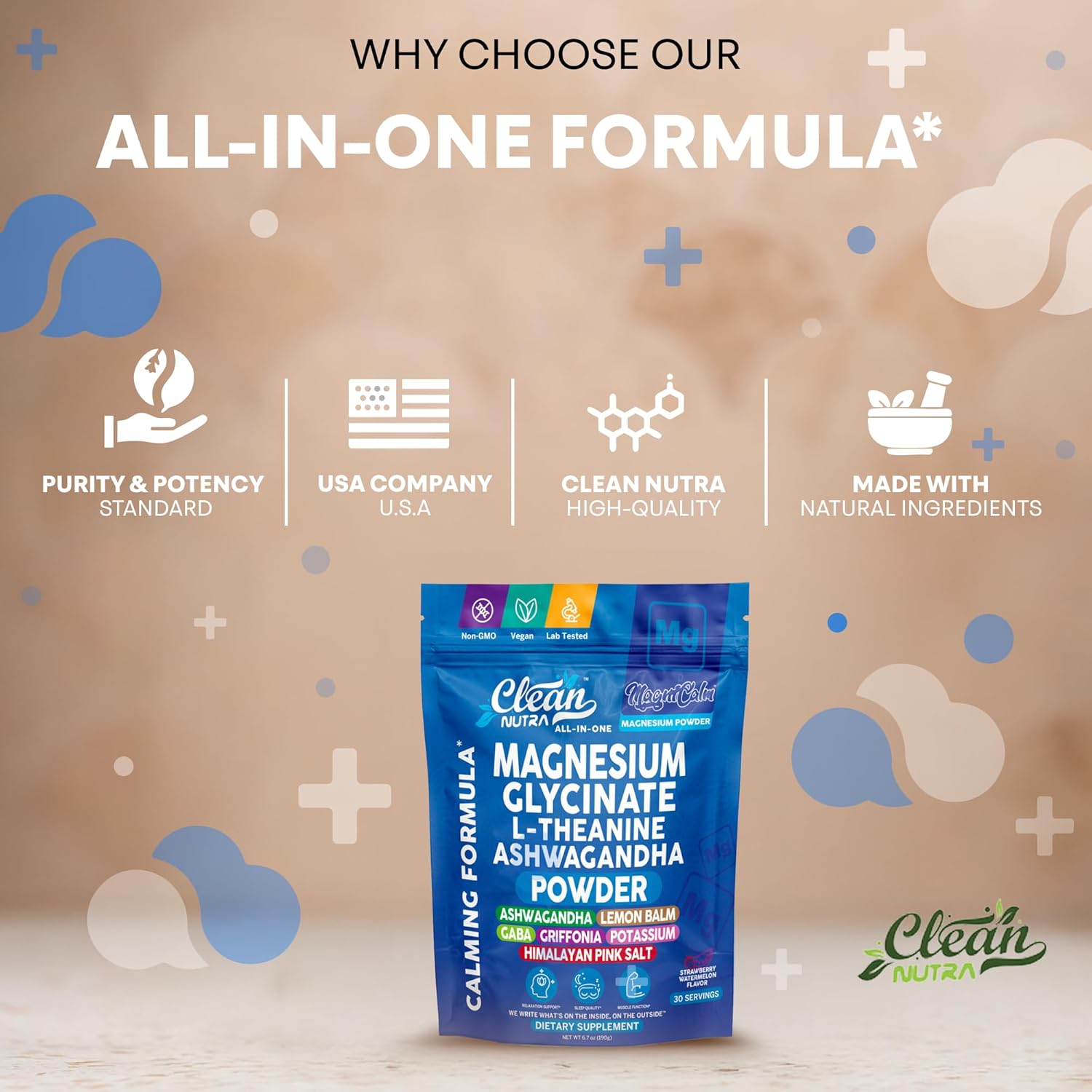 Magnesium Glycinate Powder Supplement + L Theanine Ashwagandha Glycine Apigenin Lemon Balm GABA 5HTP Pink Salt Potassium L Tryptophan Calcium | Powdered Sleep Aid Calm Trace Minerals Vitamin - Image 6