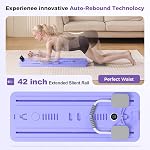 Mosdos Réformateur pliable de Pilates Portables, formateur de base à rebound automatique pour le gymnastique à domicile, 300lbs Capacité de poids, équipement d'entraînement complet pour les hommes et les femmes-Purple