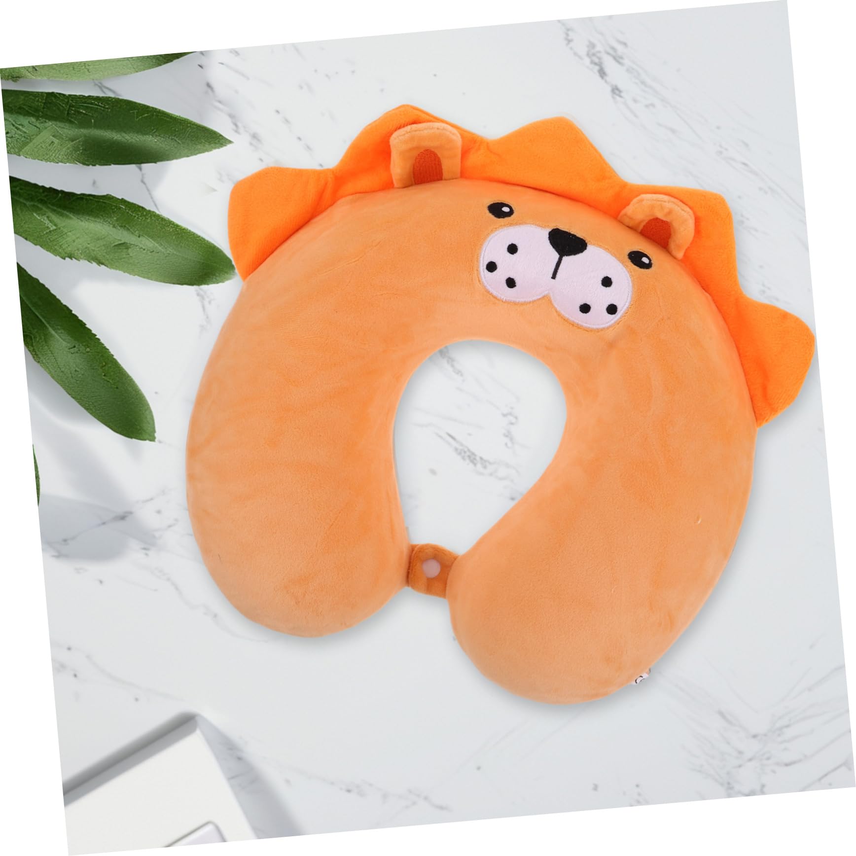 Almohada Cervical Espuma Viscoelástica, Diseño de Dibujos Animados en Forma Reduce la Fatiga del Cuello de Viaje para Coche y Avión