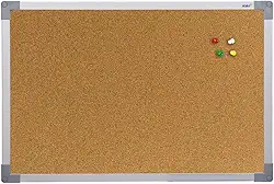 Quadro de Aviso Cortiça Moldura Mdf Alumínio Soft STALO, 60x40