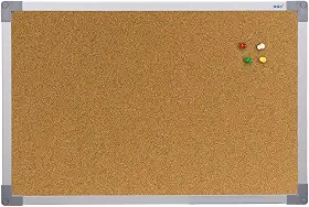 Quadro de Aviso Cortiça Moldura Mdf Alumínio Soft STALO, 90x60