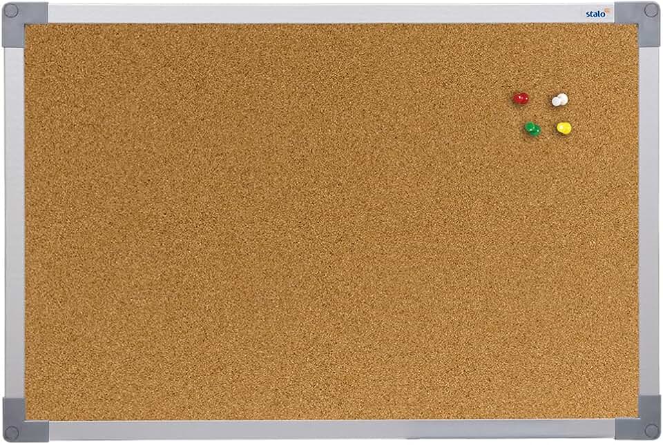 Quadro de Aviso Cortiça Moldura Mdf Alumínio Soft STALO, 40x30