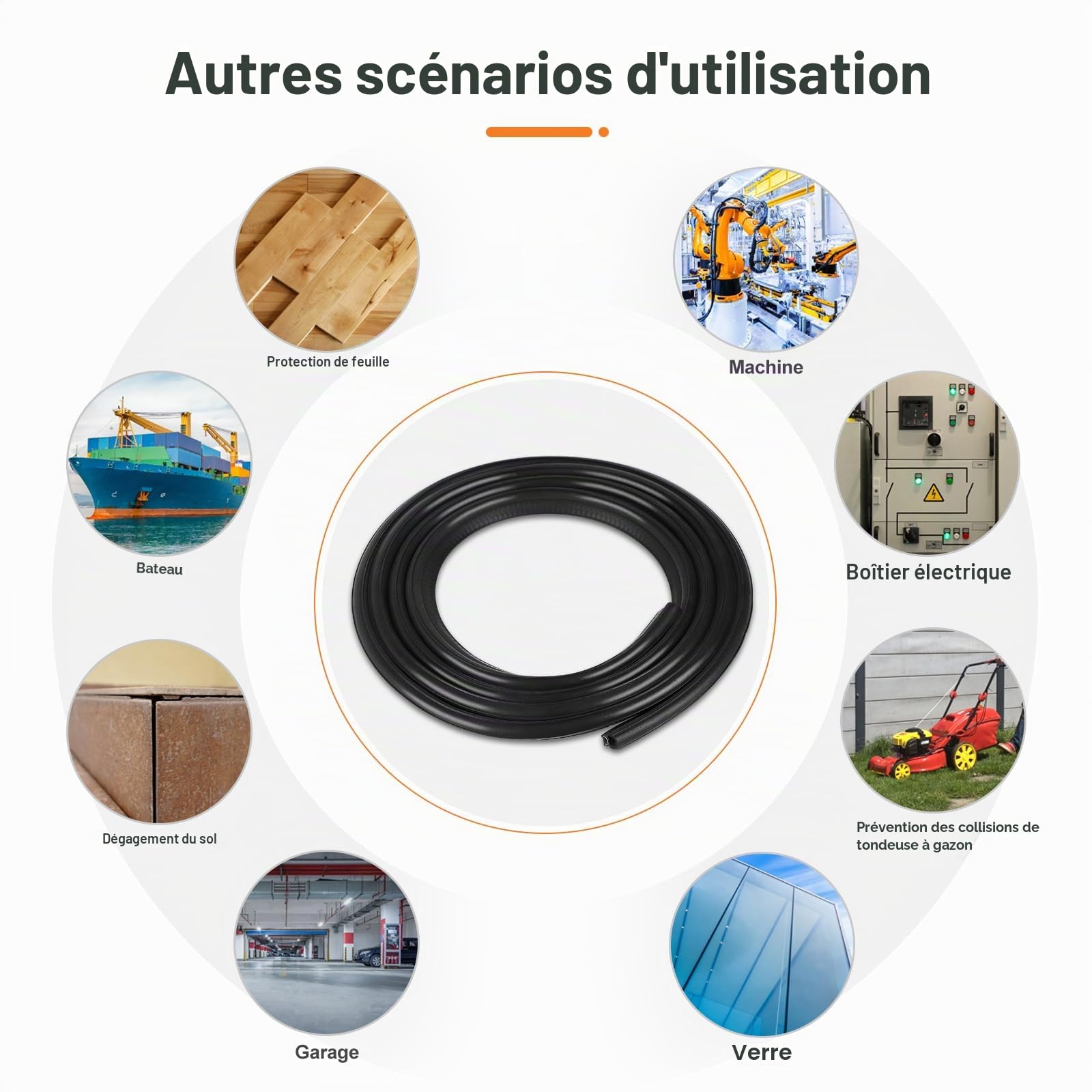 EFUTURETIME Joint de Porte de Voiture en Caoutchouc, 10m, Joint d'Étanchéité Universel de Coffre Voiture en EPDM sans Colle pour Caravane, Camion, Garage, Machine, Noir