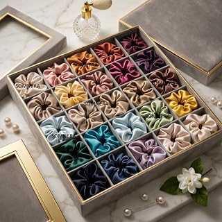 Somnera Satin Scrunchies for Women,Pack of 12 Deluxe Scrunchies Set, Silk Satin Scrunchies for Girls, Best Gift For Mom, S... Price In India