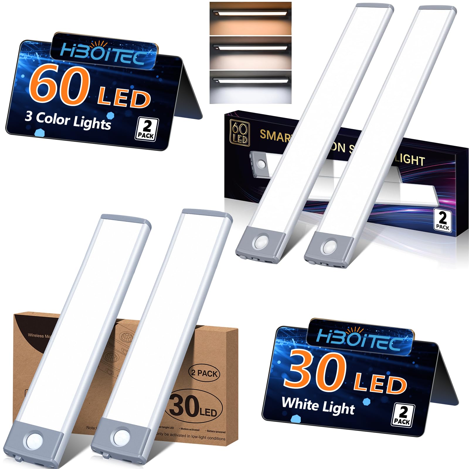 HIBOITEC 60 LED Under Lighting 3 Color Temperatures Stepless