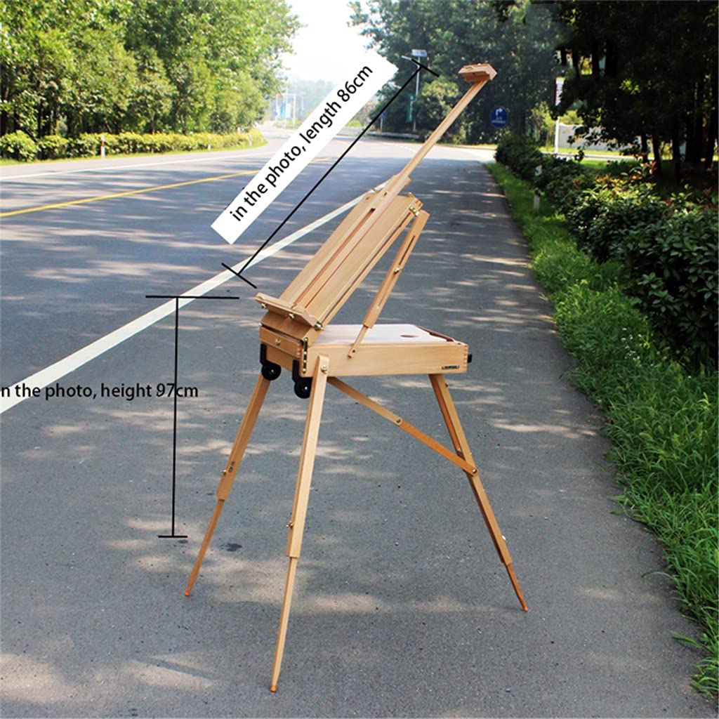 Chevalet de Croquis Portable pour Artistes peintureboîte de Peinture à l'huilechevalet en Bois Sortir pour Esquisser avec poulie à Pousser
