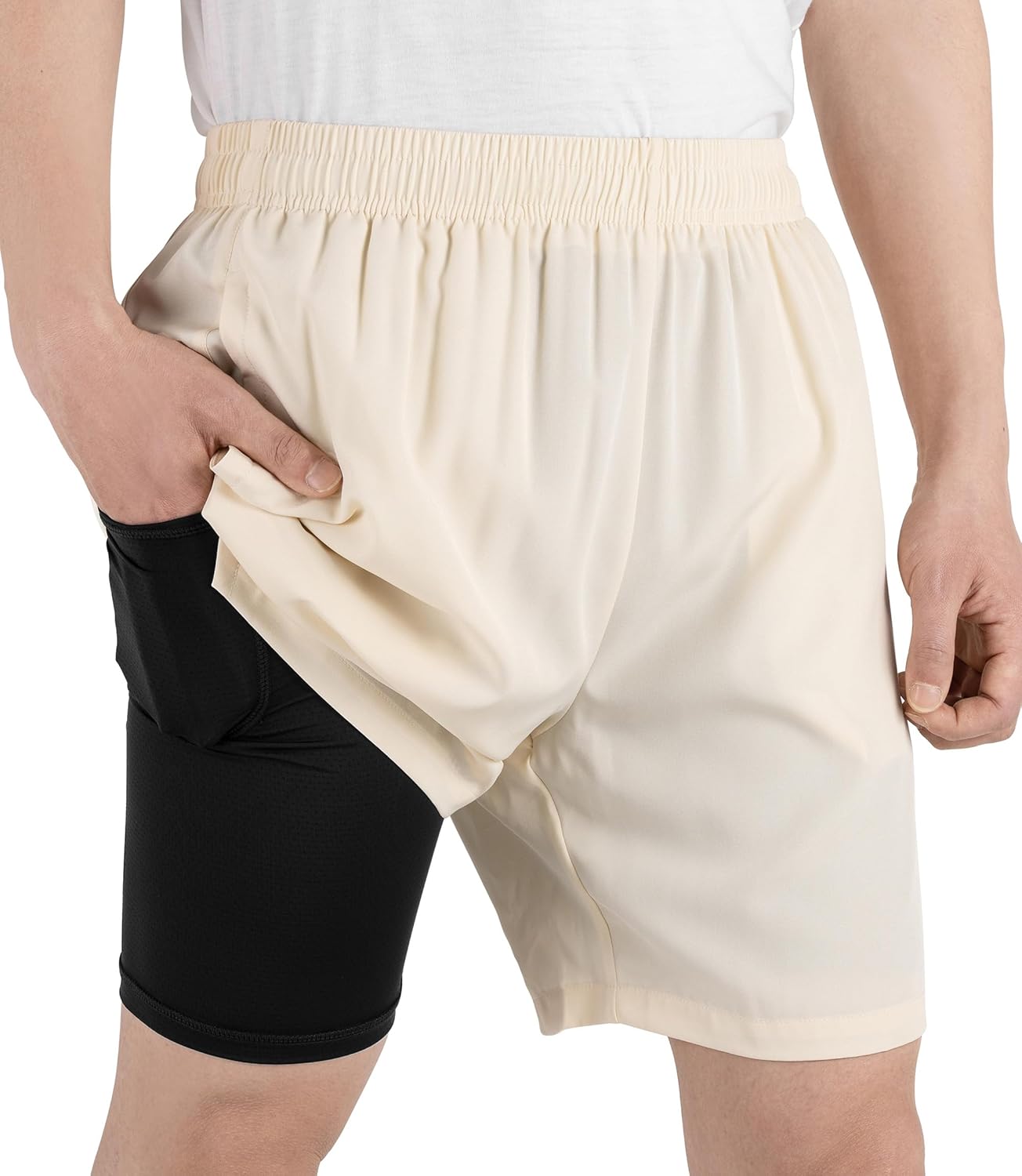 TLAENSON Boys Athletic Shorts with Compression Liner, Kids 2 in 1 Quick Dry Basketball Running Shorts with Pockets