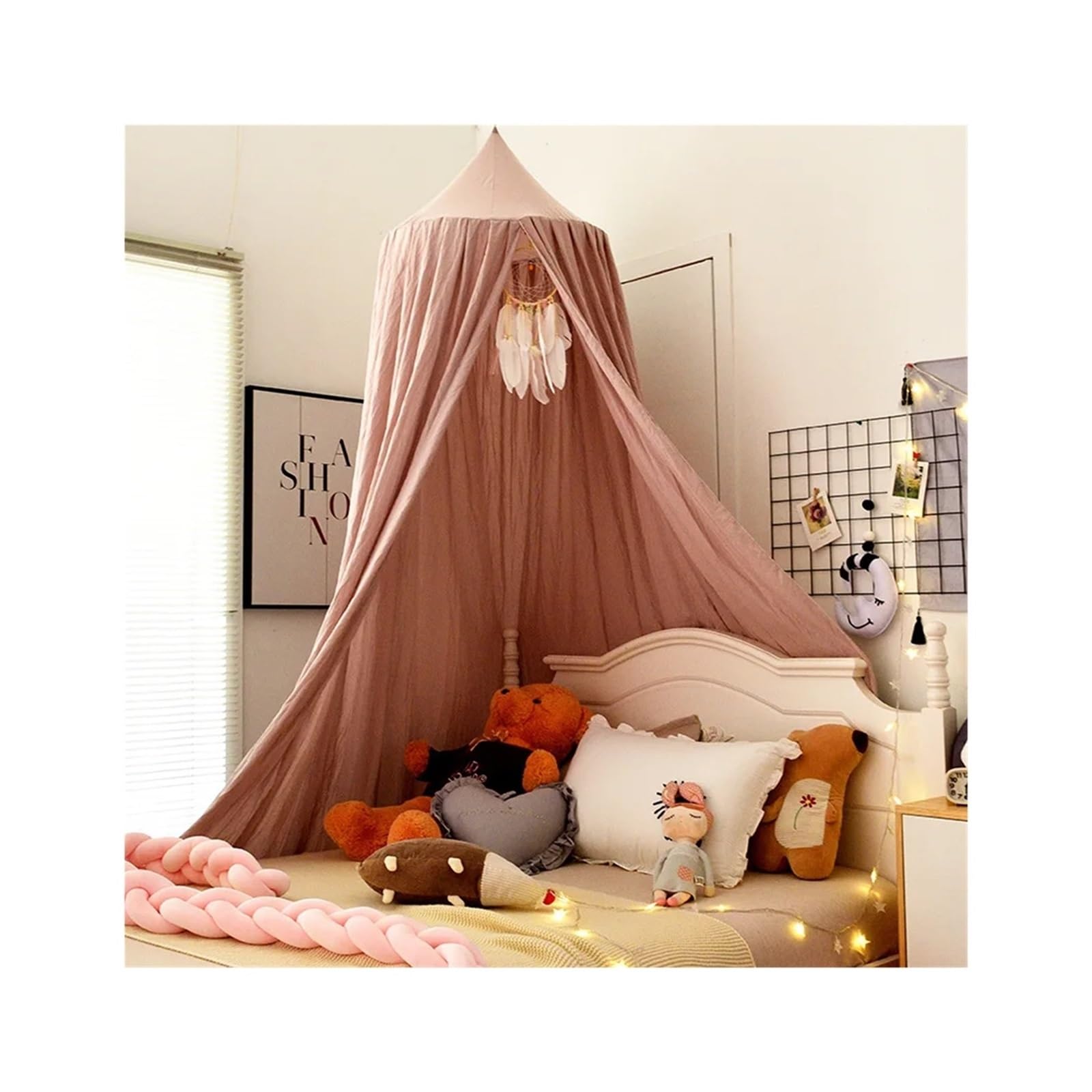 KiddiBubzi Kids Crib Bed Tent Bed Canopy Kids Bed Kids Girl Room Decor Kids Bed Canopy Tent(Mauve)