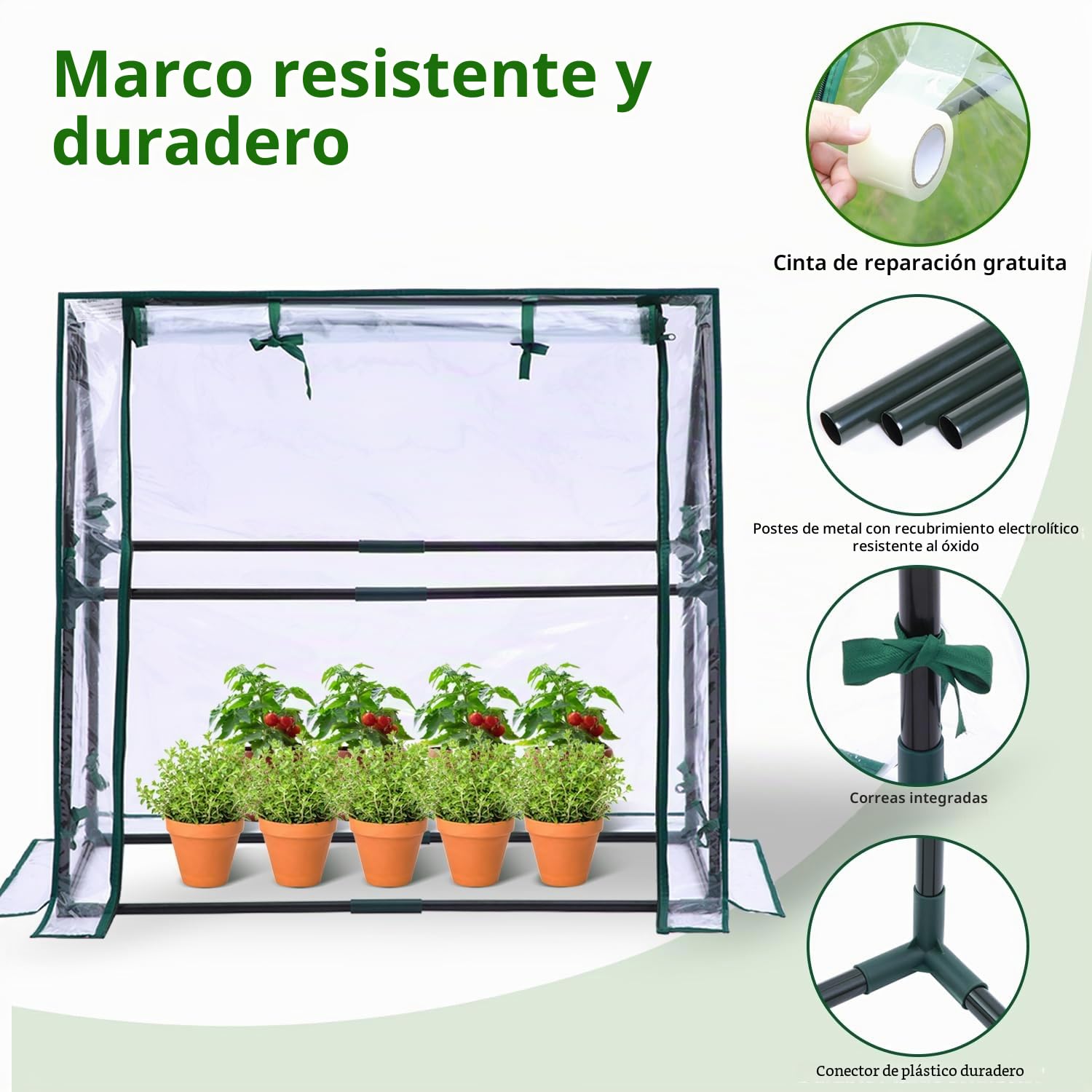 Ohuhu Mini invernadero – Tienda portátil para plantas de interior y exterior con almohadilla impermeable, 36 x 18 x 33 pulgadas, PVC transparente, puerta con cremallera