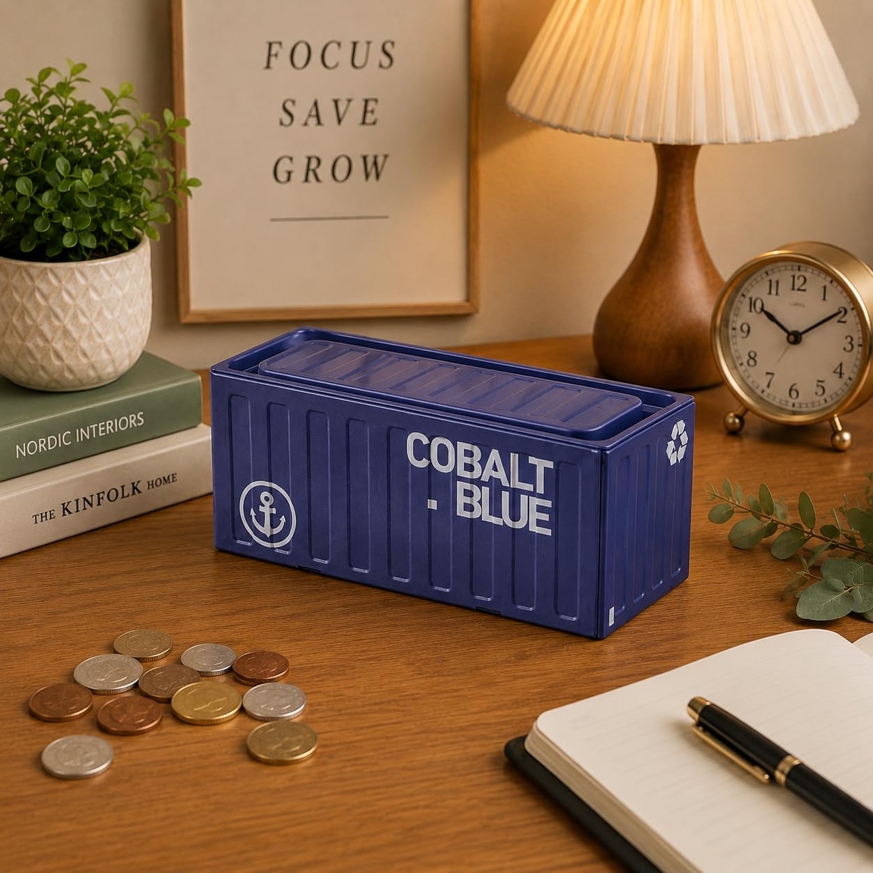 Premium Metal Box Storage Container | Portable Multi-Purpose Storage Box with Lid | Durable Iron Case for Stationery, Coins, Collectibles, Crafts & Accessories (Cobalt Blue)-image-37