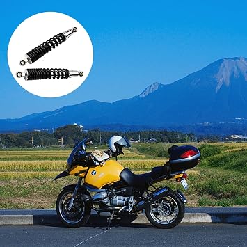Motorcycle Rear Shocks Absorber, 1 Pair Metal Spring Rear Shocks Absorber Motorbike Shocks Damper Spring Rear Suspension Shock Absorber Motorcycle Accessories Replacement Parts (13.38in)