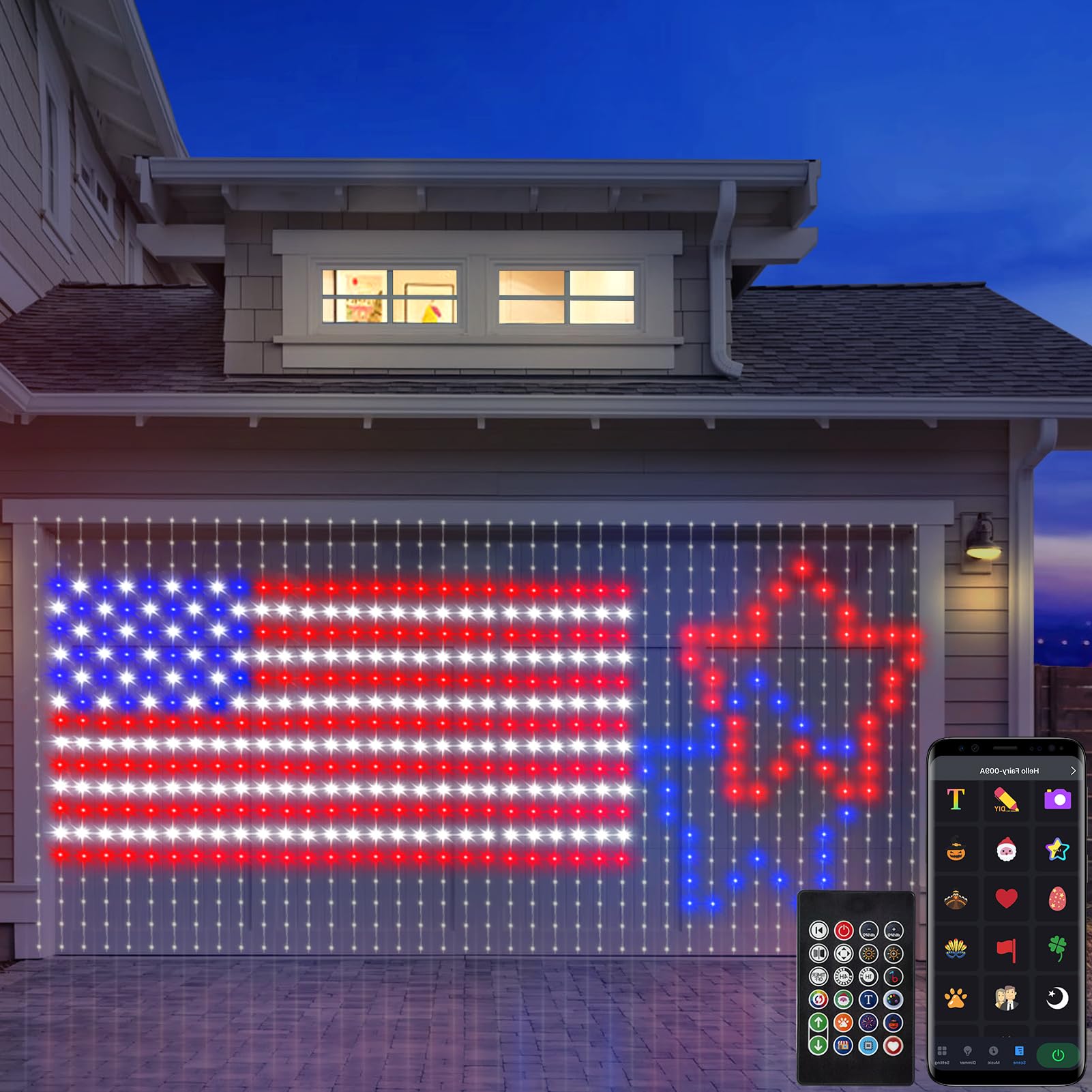 CCILAND Smarte 800LED-Vorhanglichter, 6,8 m x 3 m, mit App-Programmierbar, Farbwechsel, dynamische DIY-Vorhang-Lichterkette, Musik-Synchronisation für Weihnachten, Innen- und Außenbereich