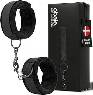 Obaie Menottes Souples - BDSM Accessoire en Polyester et Métal - BDSMS Sex Toys pour Débutants - Menottes Adulte Couple - BDSMS Set Couple - Menotte Attache BDSM - Menottes BDSM pour Bondage - Noir