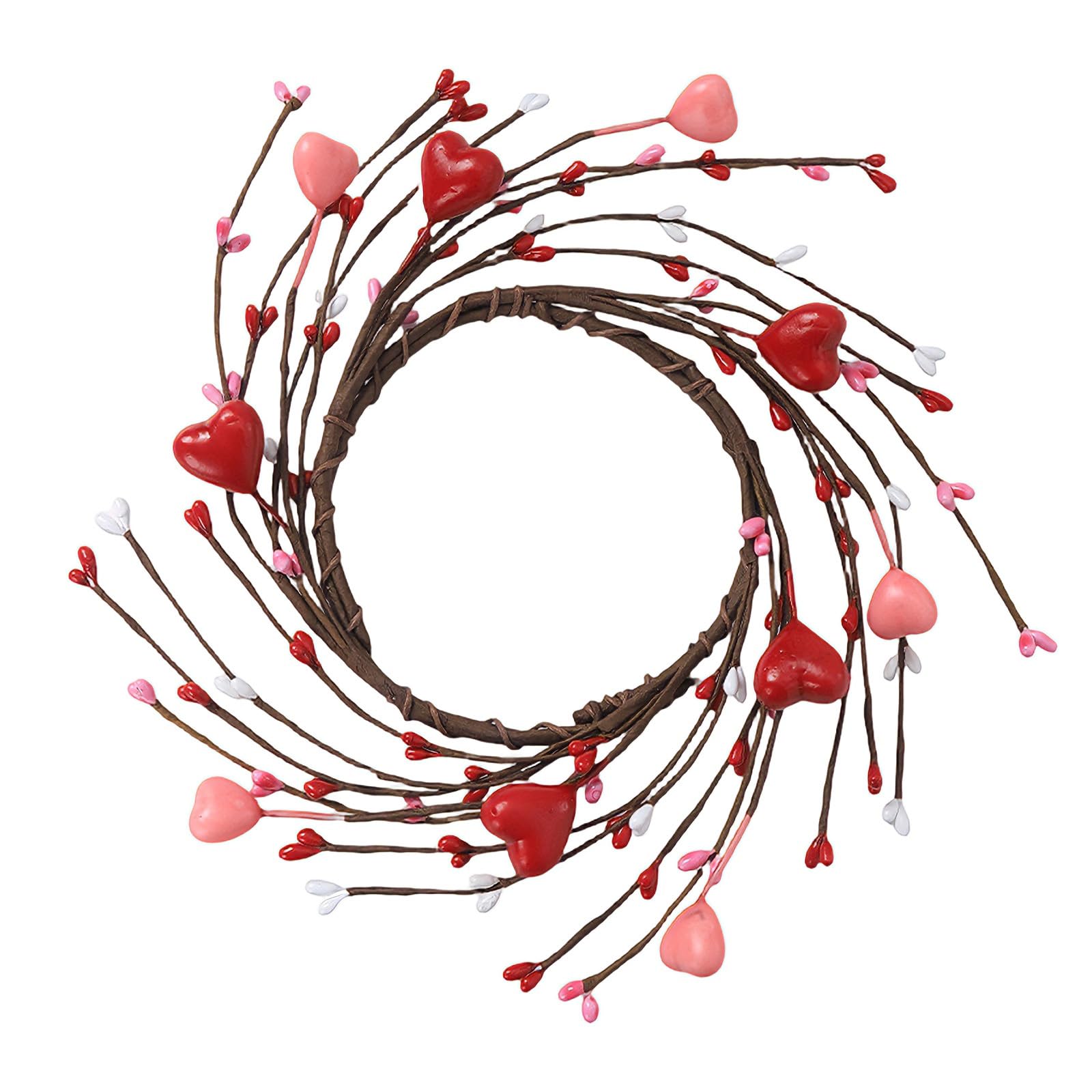 Rings Wreaths Heart and Berries Holders Rings Berries Candled Minis Wreath for Valentine Day Valentine Wreaths