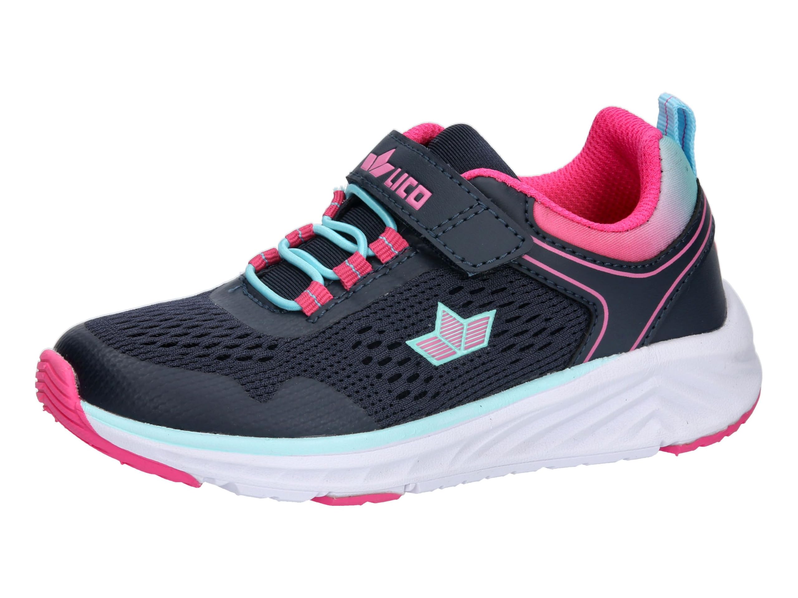 Lico Unisex Children's Marin Vs Trainers, Navy Pink Turquoise, 12.5 UK Child