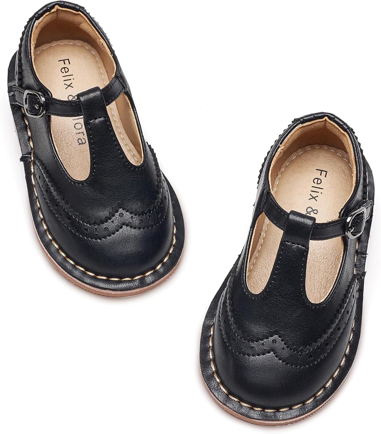 Felix & Flora Toddler Little Girl Princess Dress Shoes-Mary Jane Flats for Girl Party School Shoes