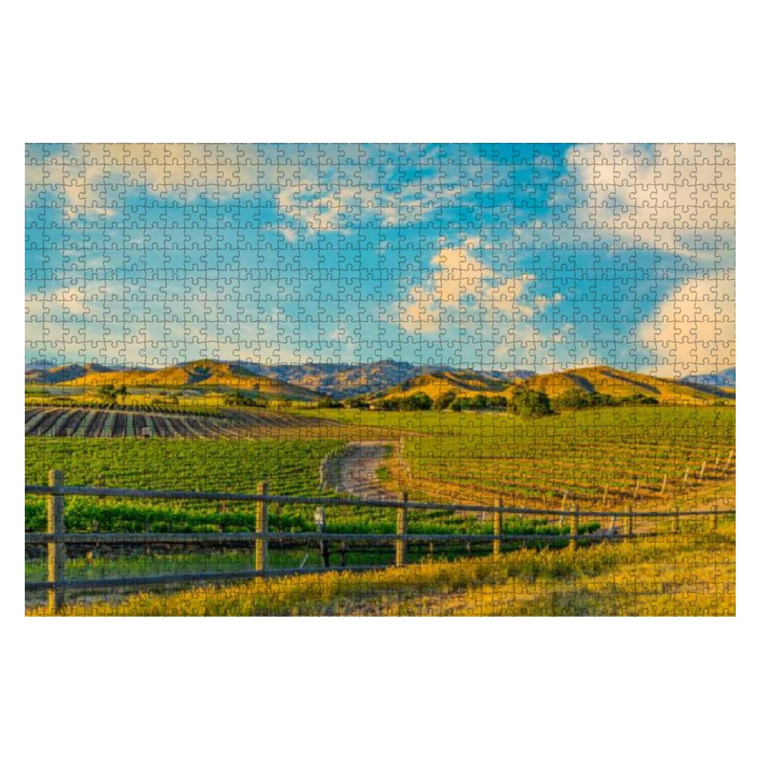 Spring vineyard Santa Ynez Valley Santa Barbara CA 1000 Pieces Wooden Jigsaw Puzzles for Adults Decompression DIY Children Educational Puzzles Creative Games Toys Gift Home Decor