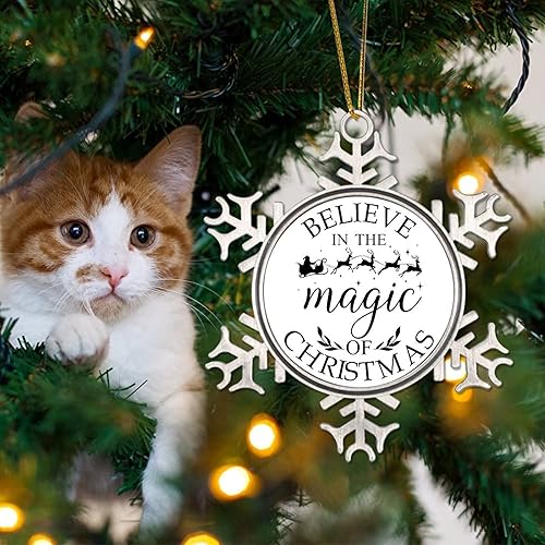 Vista 25 de Adorno de Navidad de metal para hornear, Navidad, copo de nieve, árbol de Navidad, recuerdo, citas divertidas, adorno de Navidad, adorno de Navidad