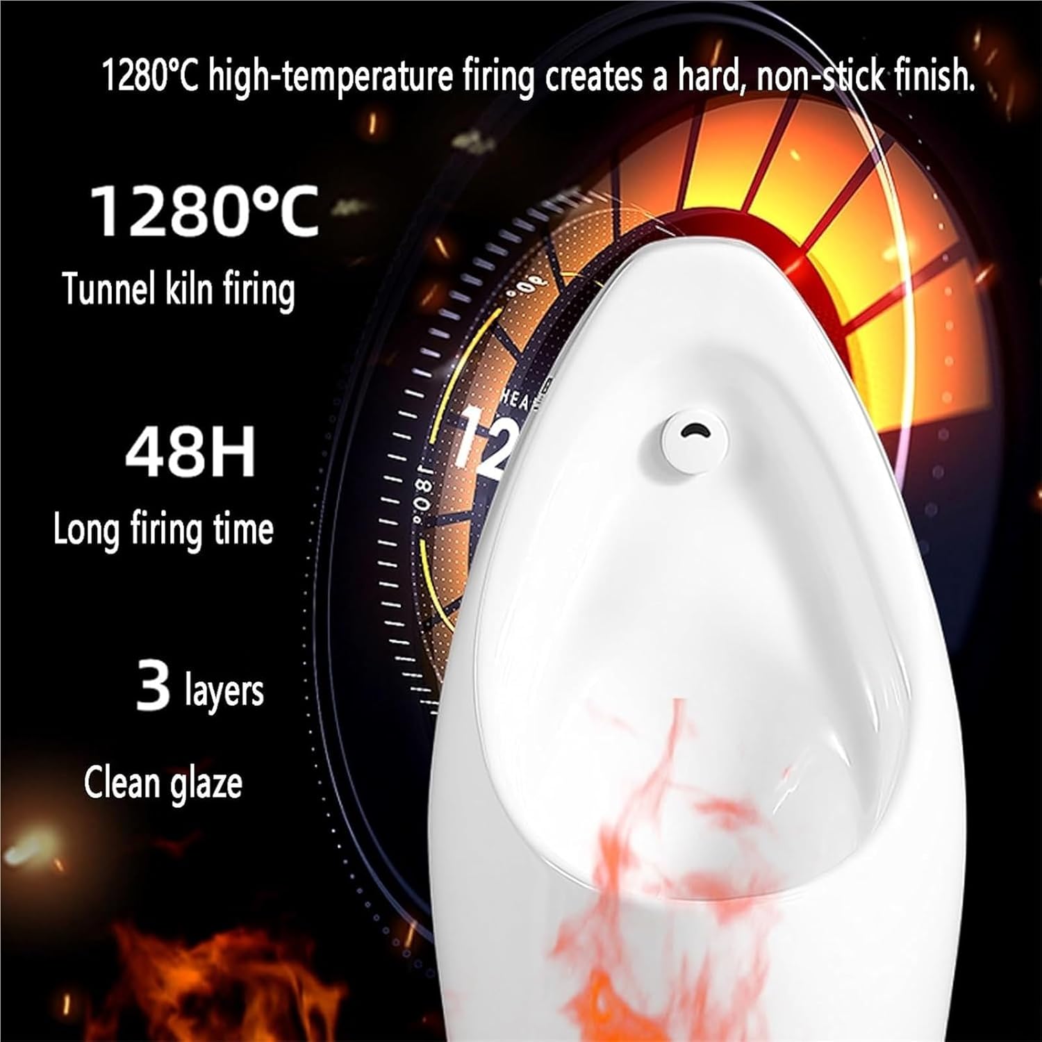 Wall Mounted Men's Adult Urinal， Anti-Odor Commercial High Efficiency Flushing Urinal Trough for Use in Homes Hotels