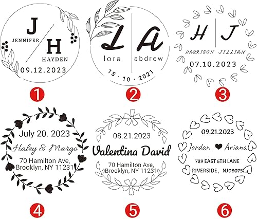 Miniatura 5 de Sellos de boda, sellos de boda personalizados, sellos de boda personalizados. Diseñado para invitaciones de boda personalizadas, sobres y etiquetas