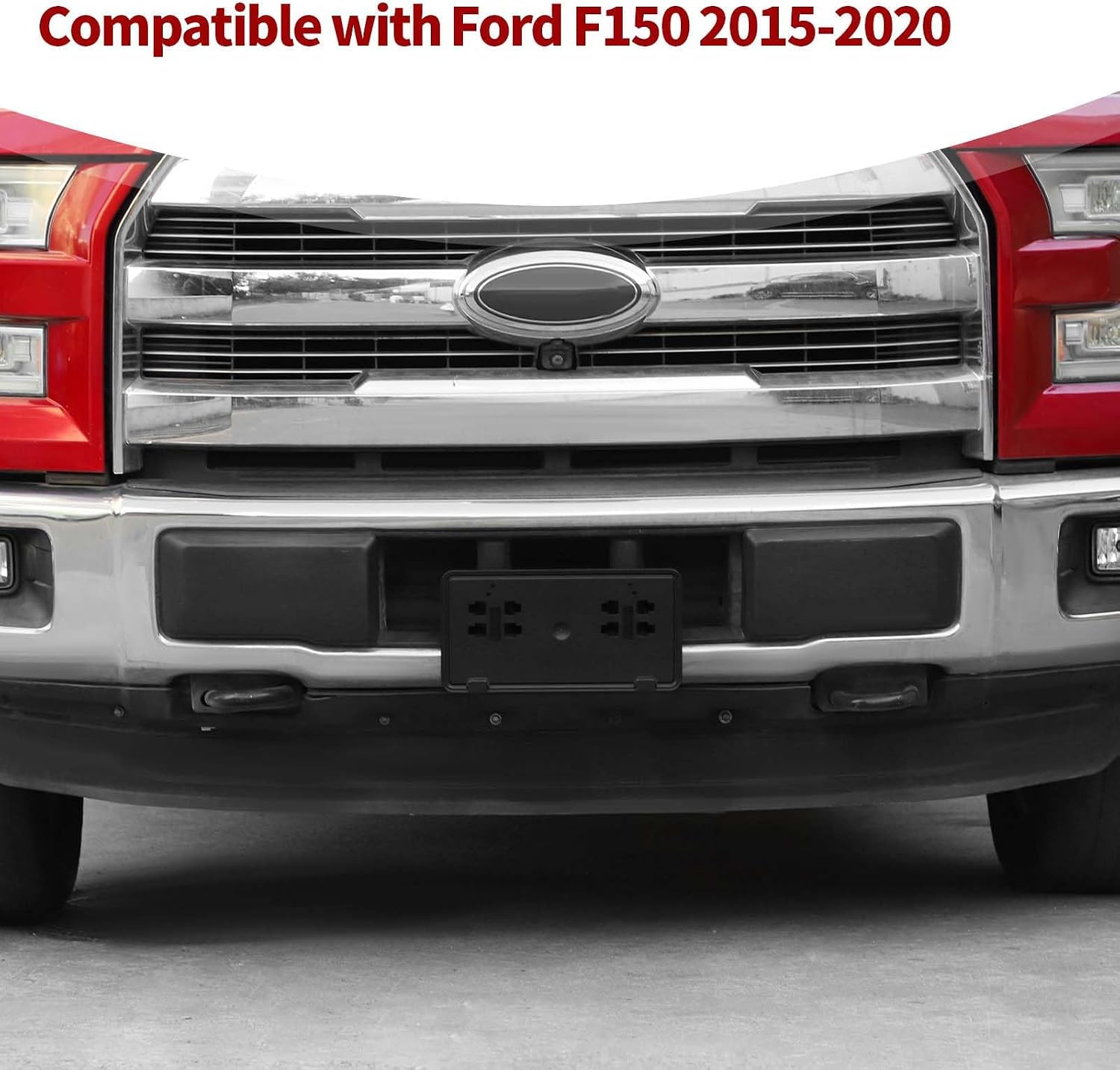 for F150 Front License Plate Bracket Holder Mount Frame Compatible with Ford F150 2015-2020 Black Exterior Accessories