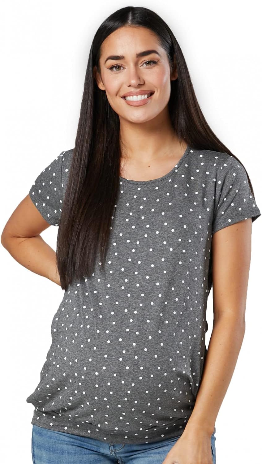 Zeta Ville - Women's Maternity Nursing t-Shirt Crew Neck Layered Design - 436c