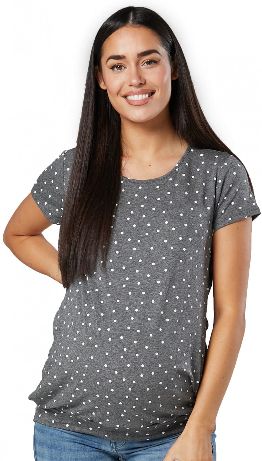 Zeta Ville - Women's Maternity Nursing t-Shirt Crew Neck Layered Design - 436c