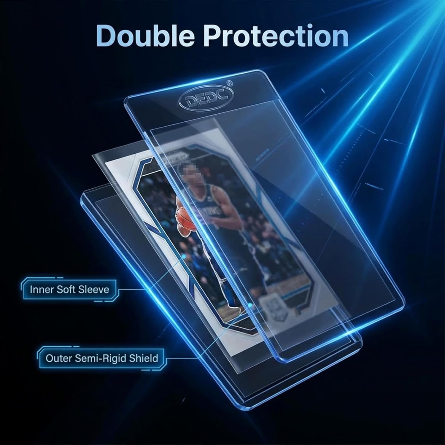 DEDC 800 Semi Rigid Card Holders and 800 Penny Sleeves for PSA Grading, Standard Size Card Saver 1 and Soft Trading Card Protectors for Baseball Basketball Sports Cards