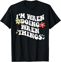 Retro Groovy Im WREN Doing WREN Things Funny Mother's Day T-Shirt