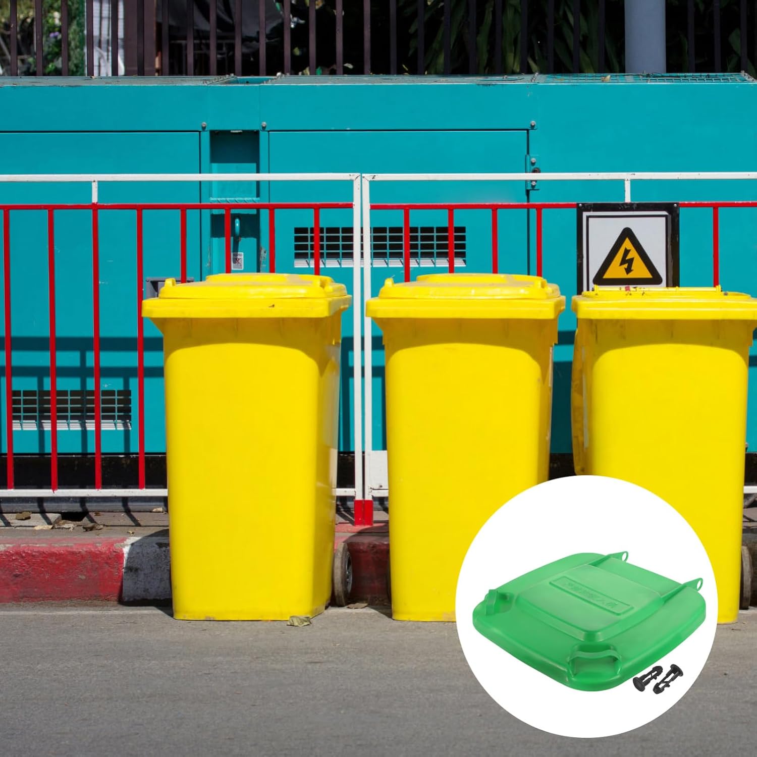 Sturdy Plastic Trash Can Lid for Outdoor Waste Bins Easy Installation Garbage Can Cover Protector for Public Sanitation for Home and Garden Use