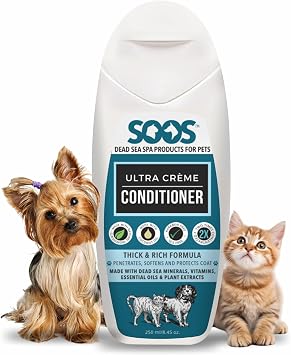 Soos Pets Ultra Creme Conditioner for Dogs and Cats | Natural Dead Sea Minerals | Smoothness, Polish Deeply | Absorbing with Vitamins Essential Oils Natural Ingredients - 250ml