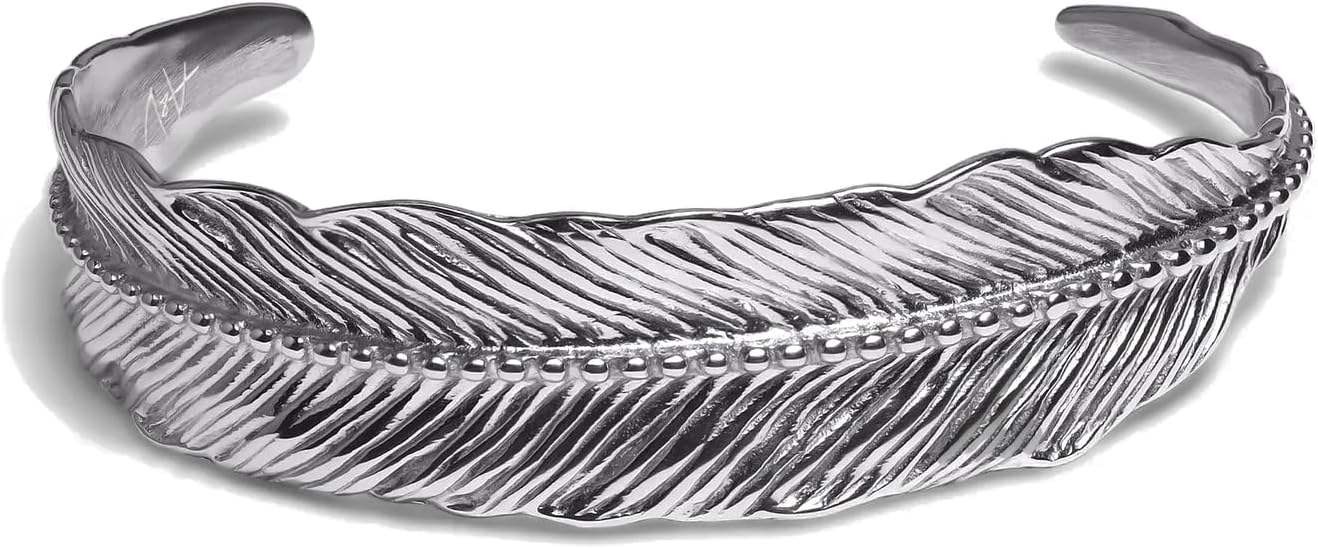 A&V Leather Gold Screw Cuff Bracelet – Stainless Steel Bar Bangle for Men & Women, Minimalist Wrist Cuff with Gift Box