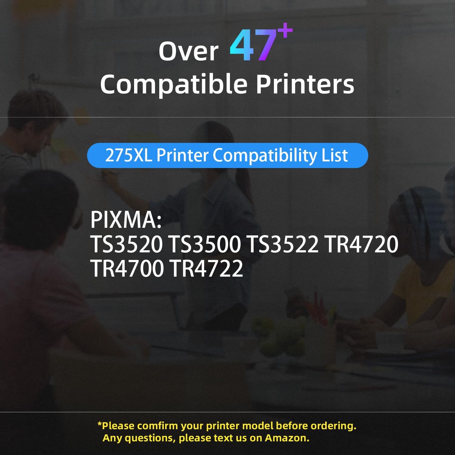 PG-275XL Black Ink Cartridge Replacement for Canon Printer PG-275XL 275 Black Ink Cartridge for PIXMA TS3500 TS3520 TS3522 TR4720 TR4722 TR4700 High Capacity (1 Pack)
