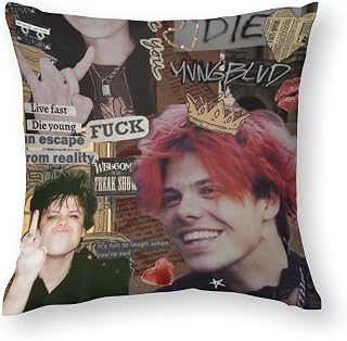 Yungblud - Fundas de almohada a rayas de lona artística para balcón