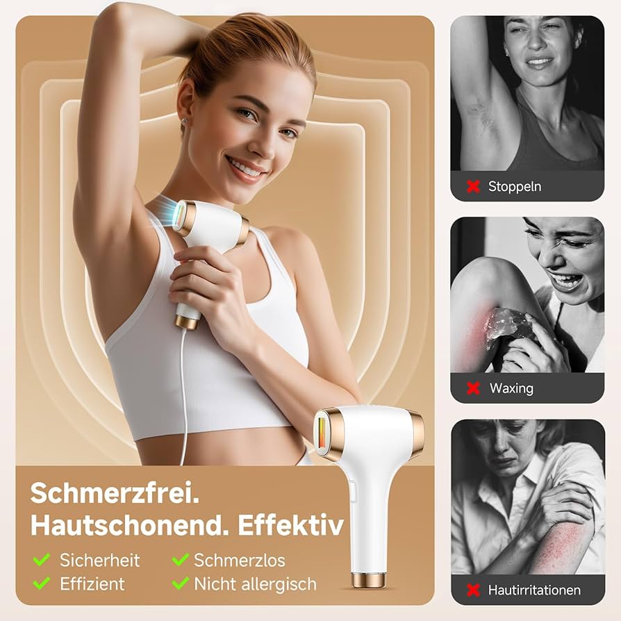 21J Laser Epilator With Cooling Function, 600-1200NM Pulsed Light Epilator With 9 Energy Levels, LCD Touch Screen For Women And Men, Bikini, Armpits, Face, White Body