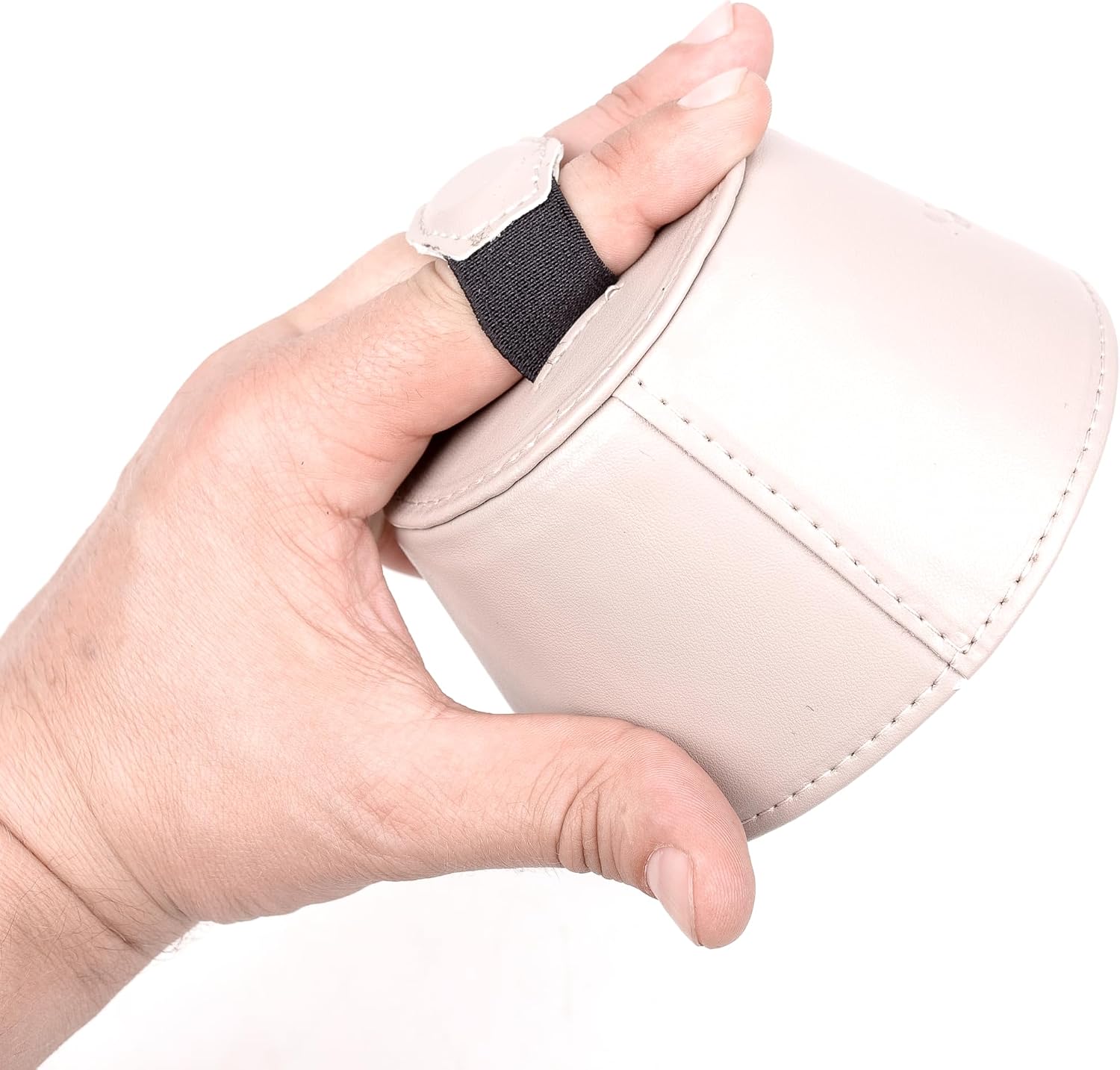 TRUMPET PLUNGER MUTE with Handle. Lightweight Practice Mute. Magnetic Attachment. Faux Leather. Trumpet Accessory (Beige)
