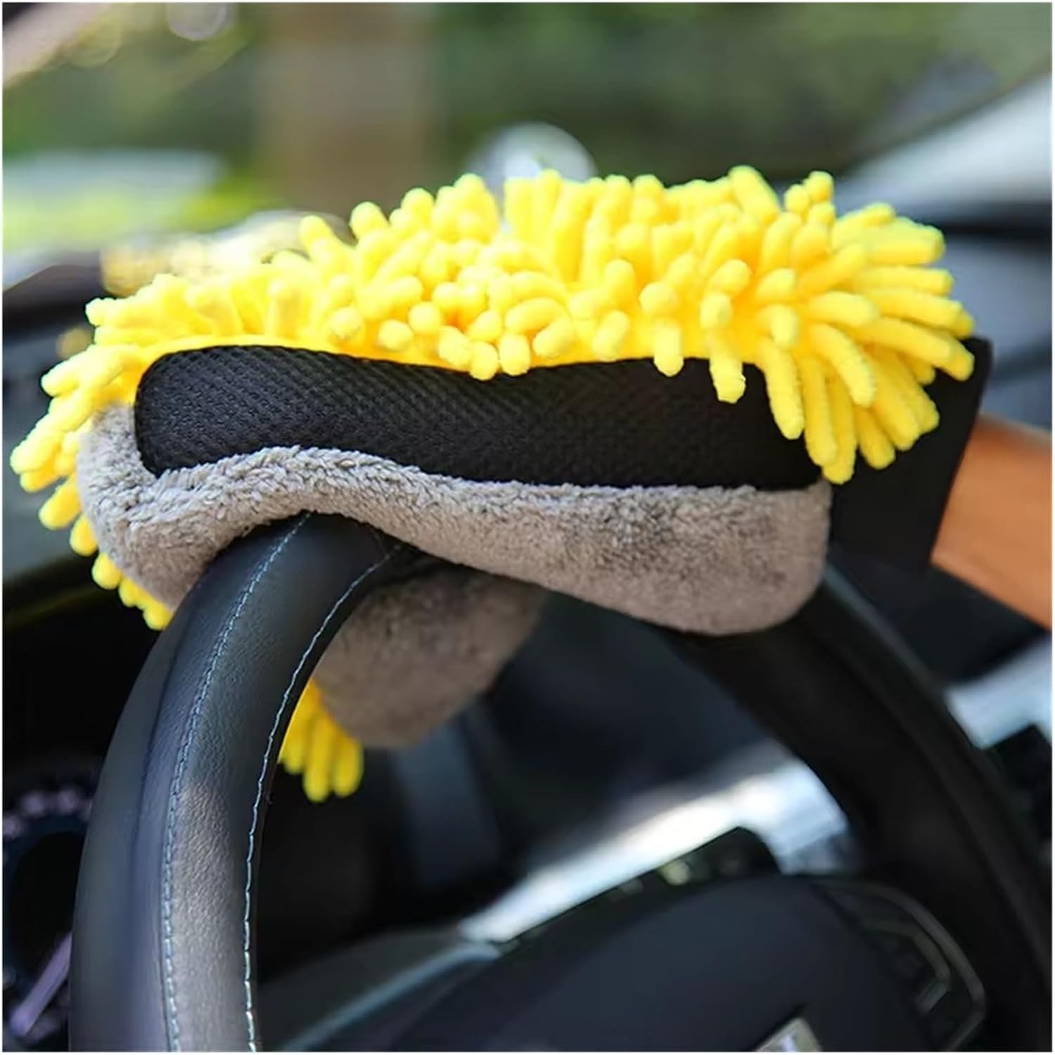 Microfiber Car Washing Gloves - 1/3/5 Pack Cleaning Mitts for Detailing & Care(1PCS Yellow)
