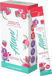 Alani Nu HAWAIIAN SHAVED ICE, Energy Sticks Drink Powder, 200mg Caffeine, Pre Workout Performance with Antioxidants, On-The-Go Drink Mix, Biotin, B Vitamins, Zero Sugar, 5 Calories, 10 Pack