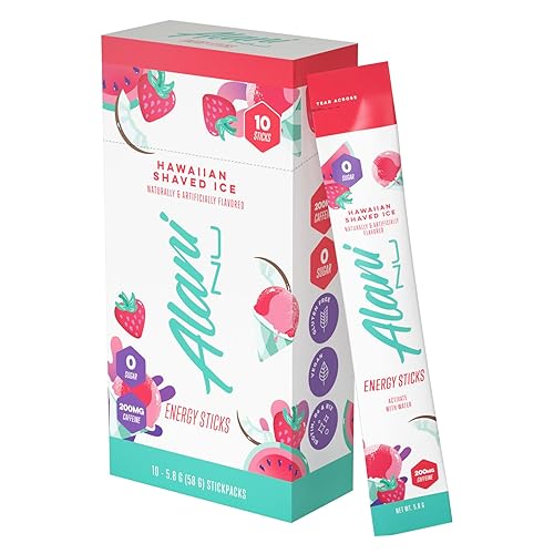 Alani Nu HAWAIIAN SHAVED ICE, Energy Sticks Drink Powder, 200mg