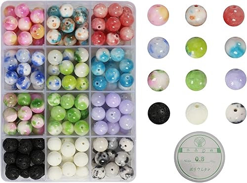 ZHFMLY Cuentas de piedras preciosas naturales de 0.394in, cuentas de jade persa, cuentas de cristal redondas sueltas para collares, pulseras y hacer