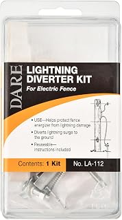 Dare LA-112 Electric Fence Lightning Arrestor Kit c/w Wire Clamp, Ground Rod Clamp and Mounting Screws, Tested and Proven For High Tensile Fence Of Cow and Cattle Farm