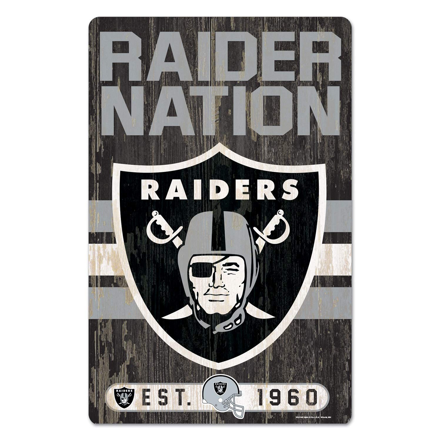 WinCraft Raiders Set Bandiera Da Giardino Raiders Nation – Bandiera 33x45cm E Supporto Con Palo – Ufficiale NFL