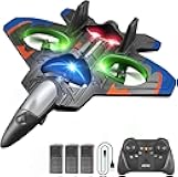 4DRC V32 Foam RC Planes with 3 Batteries, Remote Control Airplanes for Kids Adults 8-16, RC Drone Airplane Helicopter Jet with Light, 360° Flip, Stunt Roll, Airplane Toy Gifts for Kids Boys Adults