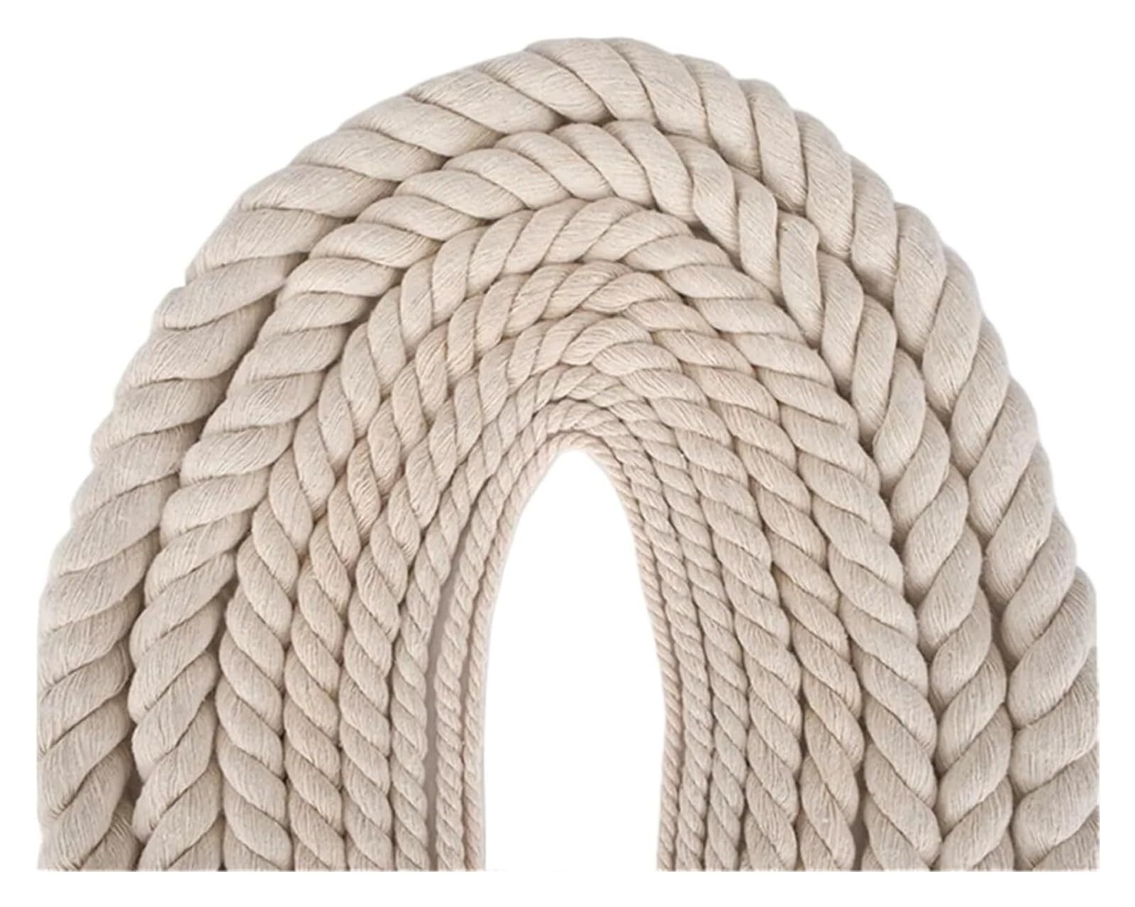 Zonshjdkr 8Mm 4Meter Cotton Cord, Twisted Rope String 1-12Mm For Diy Craft Plant Hangers Garden