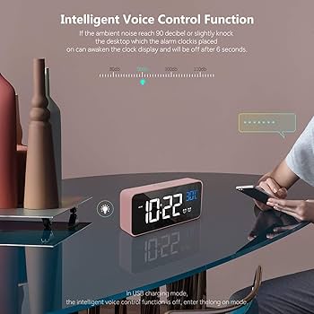 RÉVEIL DE PROJECTION numérique avec double alarme écran DEL connecteur