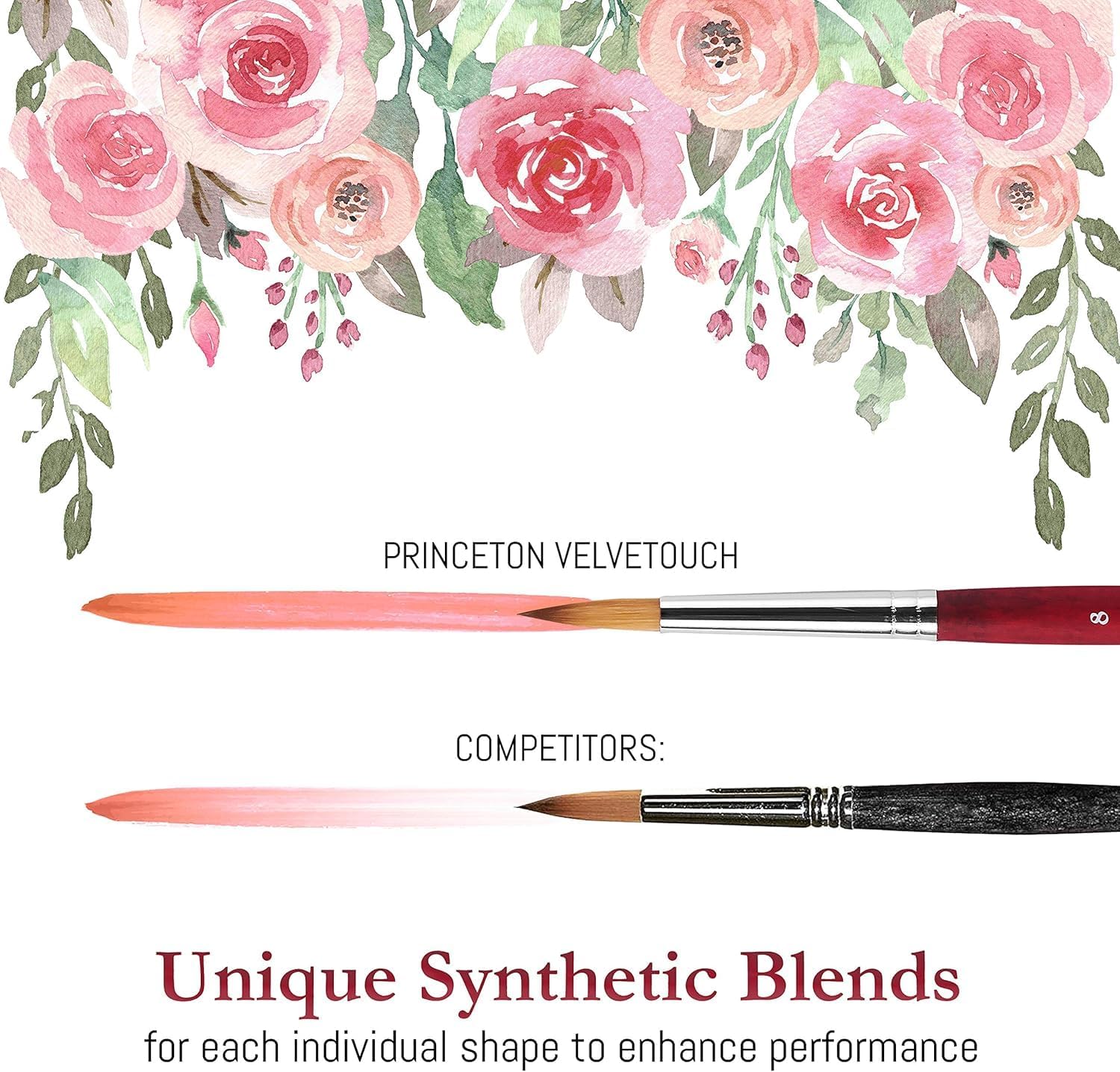 Princeton Velvetouch Pro Mixed Media Paint Brush Set 4-Piece | Series 3950 Synthetic Brushes for Acrylic, Watercolor, Gouache & Oil | Smooth Control, Durable Vegan Bristles, Artist & Student Quality
