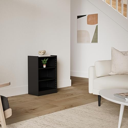 Miniatura 2 de Giantex Estantería de 3 cubos, color negro, estantería abierta de 3 niveles con estantes ajustables, dispositivo antivuelco, organizador de