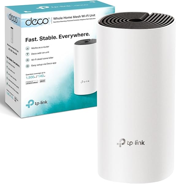 TP-Link Deco M4 Router WiFi AC1200Mbps WiFi Router WiFi Extender Booster, Add on Single Unit for All Deco Mesh WiFi System, Gigabit Ethernet Ports, Easy Setup, Internet Booster Routers, WiFi Booster - 1