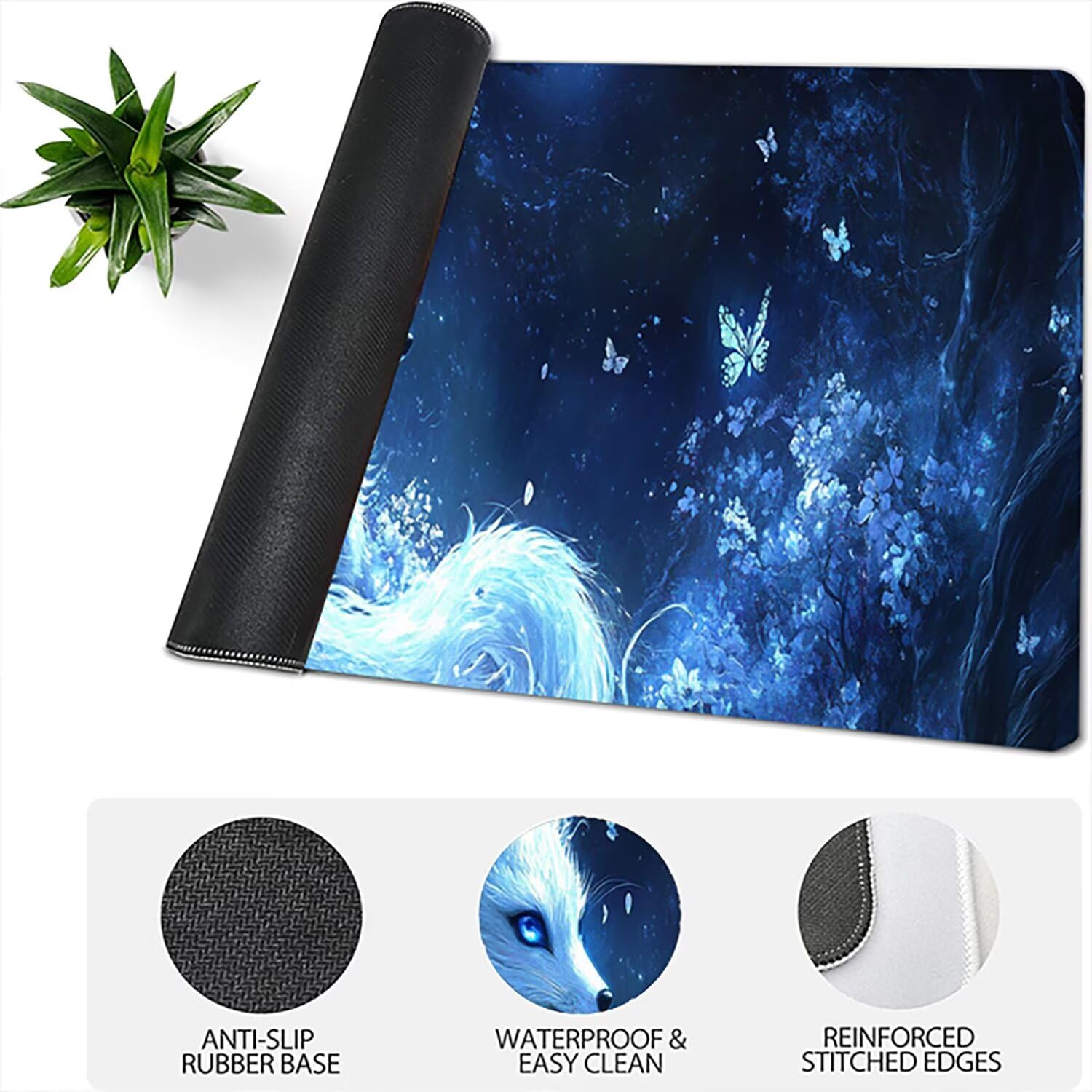 Generico Lejnlnng Tappetino Mouse Gaming XXL -160x80cm - Mare Tappetino Scrivania Grande, Paesaggio Impermeabile Tappeto Mouse con Base in Gomma Antiscivolo, Mousepad XXL per Gaming e Ufficio JL-8094